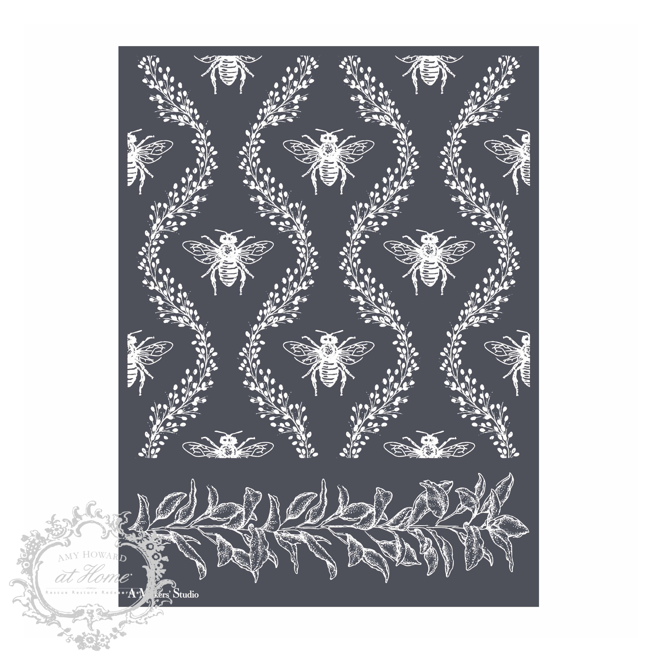 Bee and Vine - Mesh Stencil 9x12