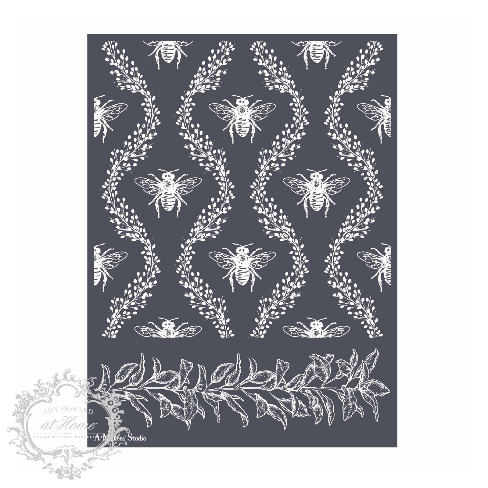 Bee and Vine - Mesh Stencil 9x12