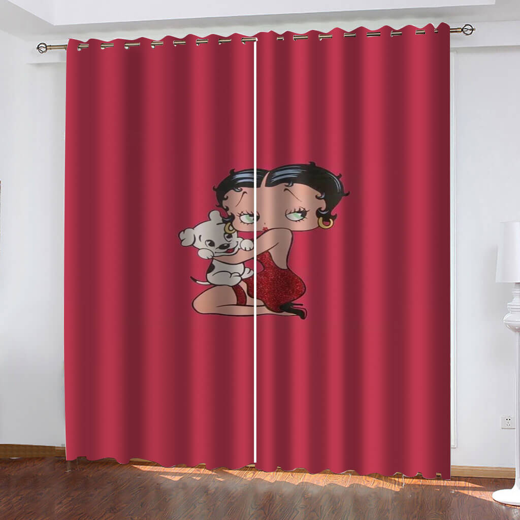 Betty Boop Curtains Blackout Window Treatments Drapes for Room Decoration