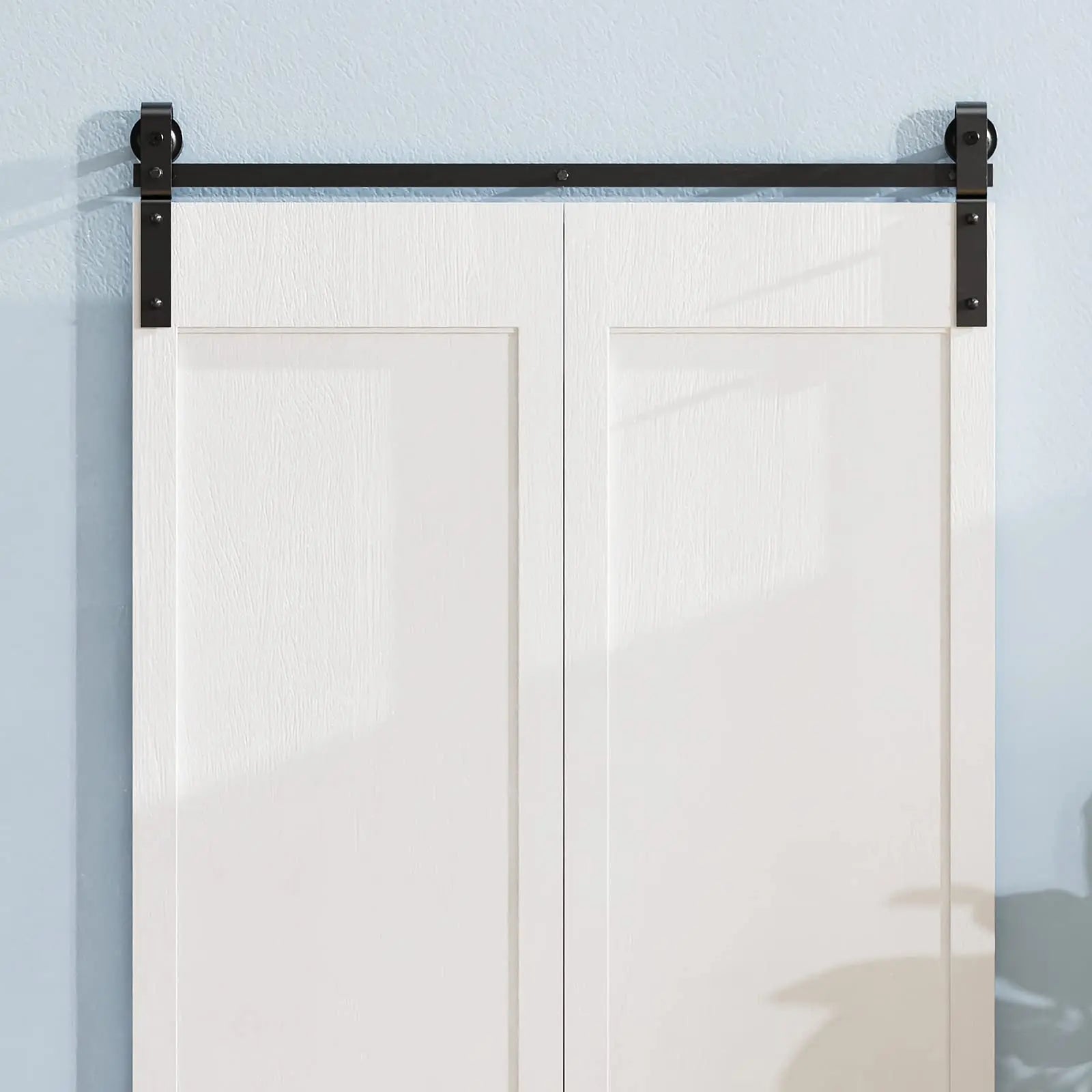 Bi-Folding Sliding Barn Door Hardware Track Kit (No Door)