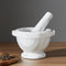 Bianco Carrara White Marble Mortar/Pestle Semi-Polished