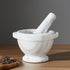 Bianco Carrara White Marble Mortar/Pestle Semi-Polished