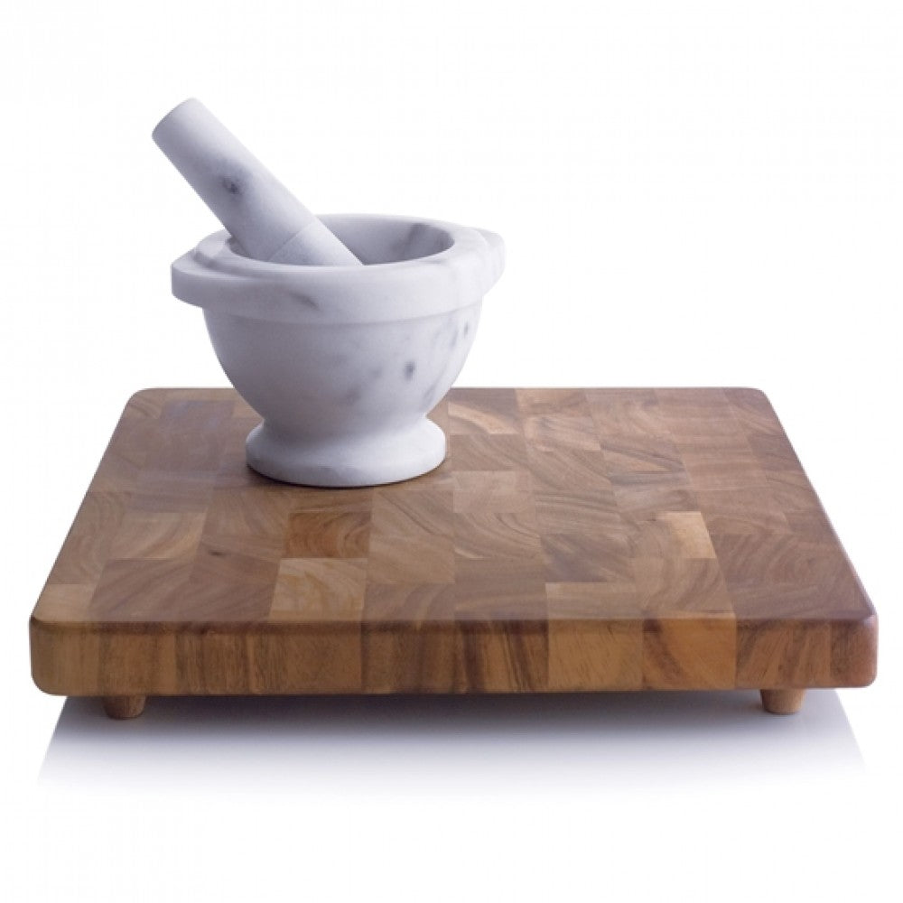 Bianco Carrara White Marble Mortar/Pestle Semi-Polished