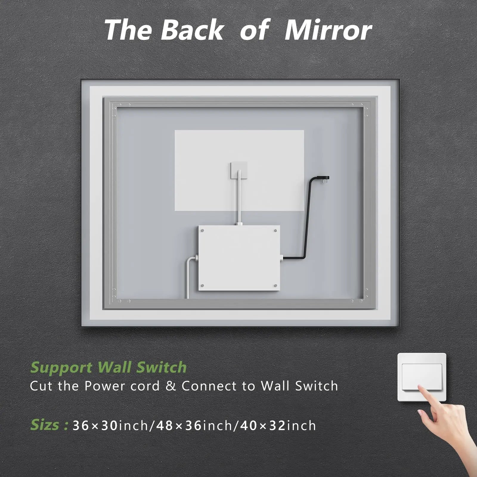 Black Aluminum Framed LED Bathroom Mirror