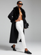 Black Long Coat with Faux Fur Collar - CADMAN PLAZA: New Collection COUTURE in BROOKLYN - BYMANYC ® New York