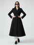 Black Long Tailored Coat with Belt - BOERUM HILL: New Collection COUTURE in BROOKLYN - BYMANYC ® New York