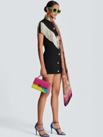Black Mini Bodycon Dress with Button Tassel For Women, Meatpacking District, BYMANYC New York.