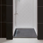 Black Andesite Rectangular Shower Base Hand-carved from Solid Block (W)32" (L)48" (H)3"