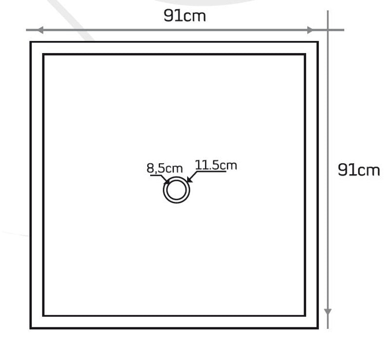 Black Andesite Square Shower Base Hand-carved from Solid Andesite Block (W)36
