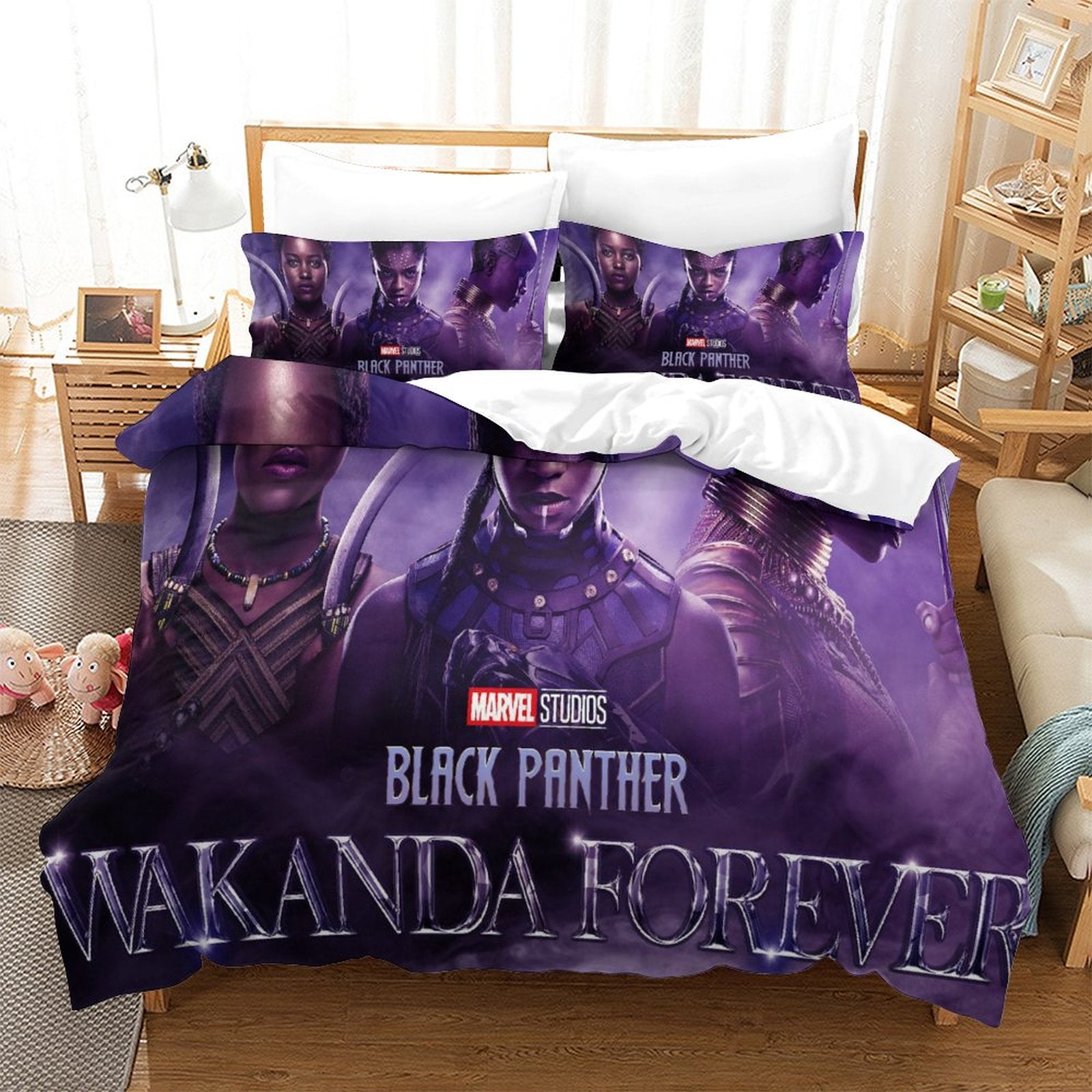 Black Panther Wakanda Forever Bedding Set Quilt Cover