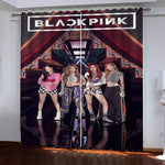BlackPink Curtains Pattern Blackout Window Drapes