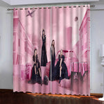 BlackPink Curtains Pattern Blackout Window Drapes