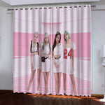 BlackPink Curtains Pattern Blackout Window Drapes