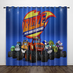 Cartoon Blaze and the Monster Machines Curtains Pattern Blackout Window Drapes