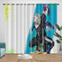 Blue Lock Curtains Blackout Window Drapes Room Decoration