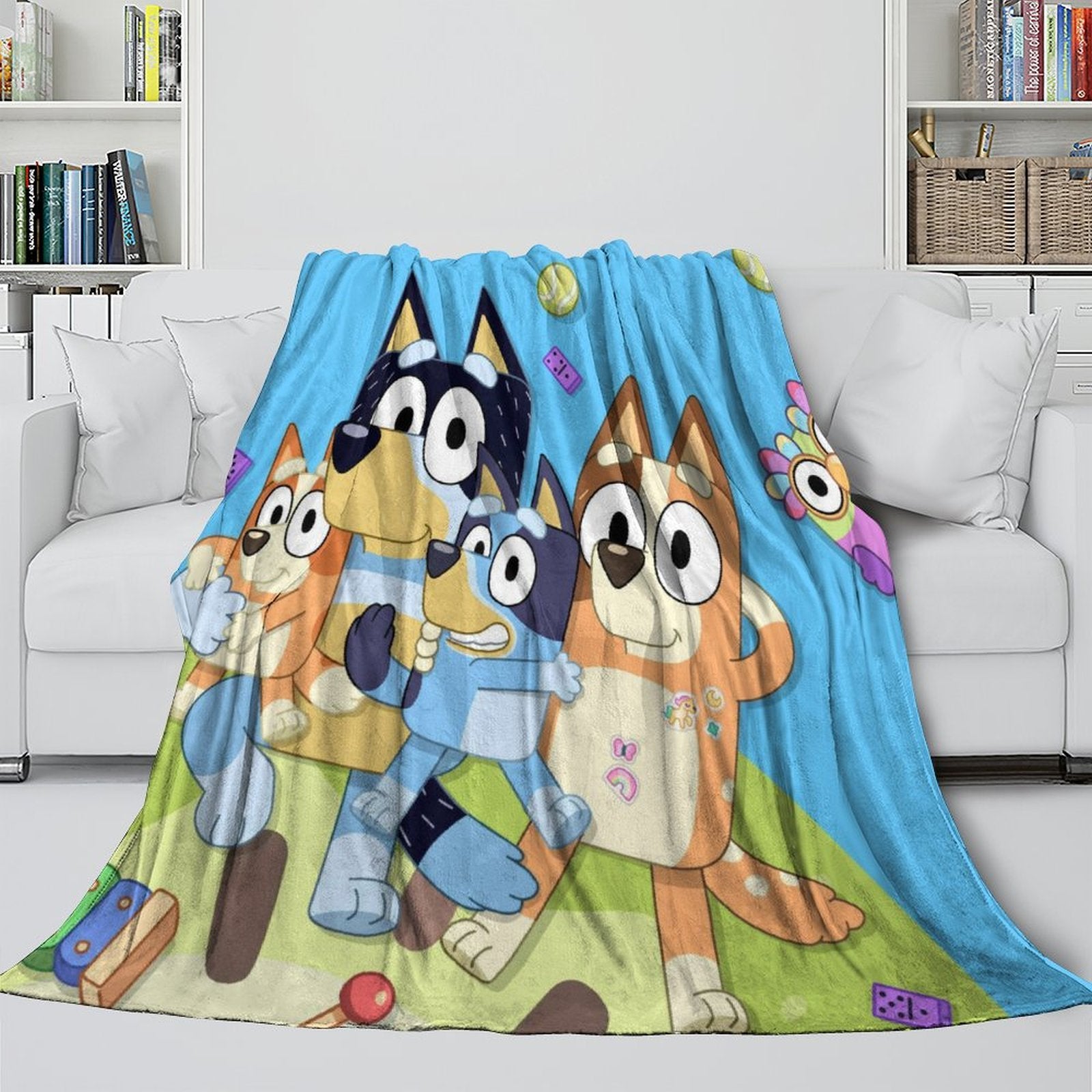 Bluey Blanket Pattern Flannel Kids Throw Room Decoration