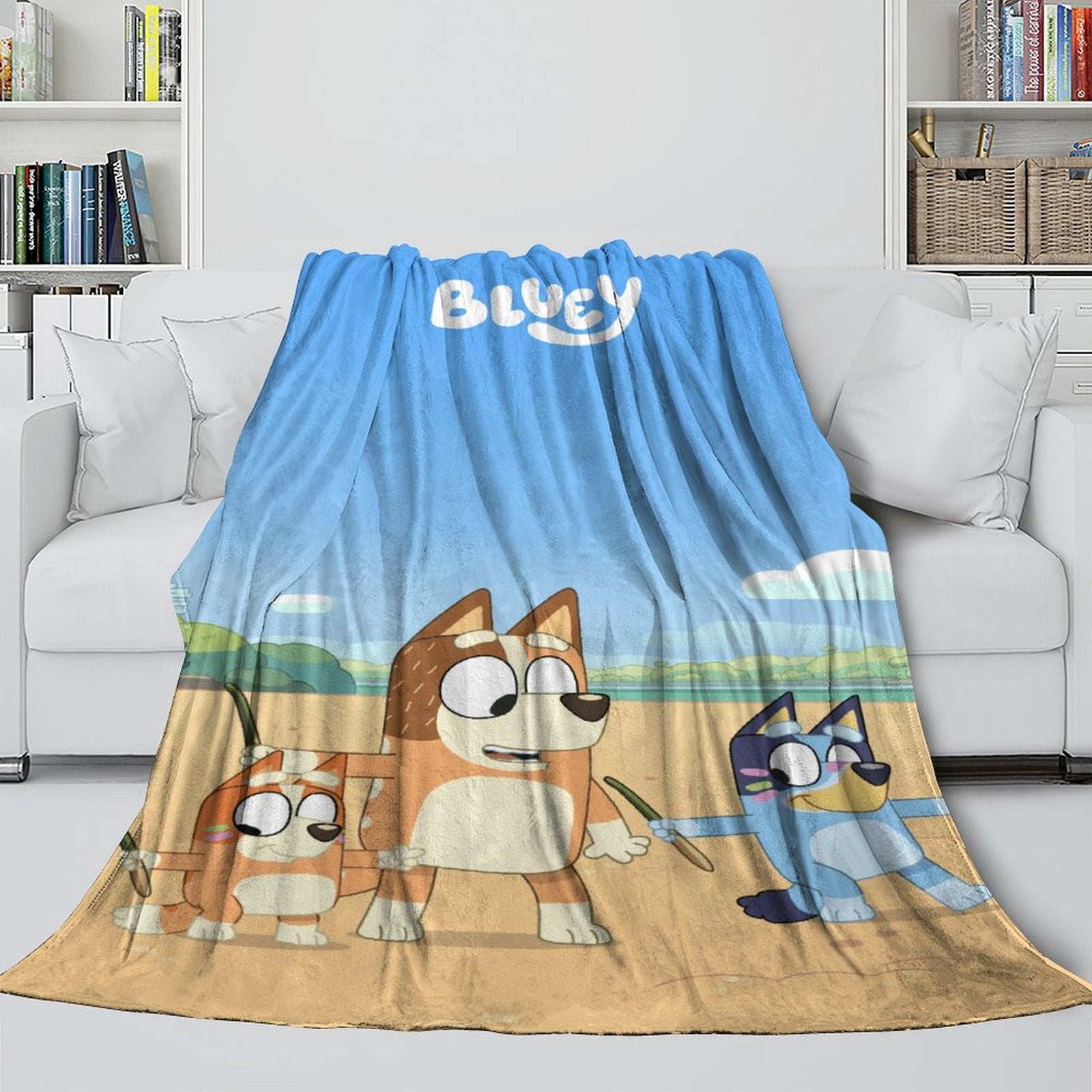 Bluey Blanket Pattern Flannel Kids Throw Room Decoration
