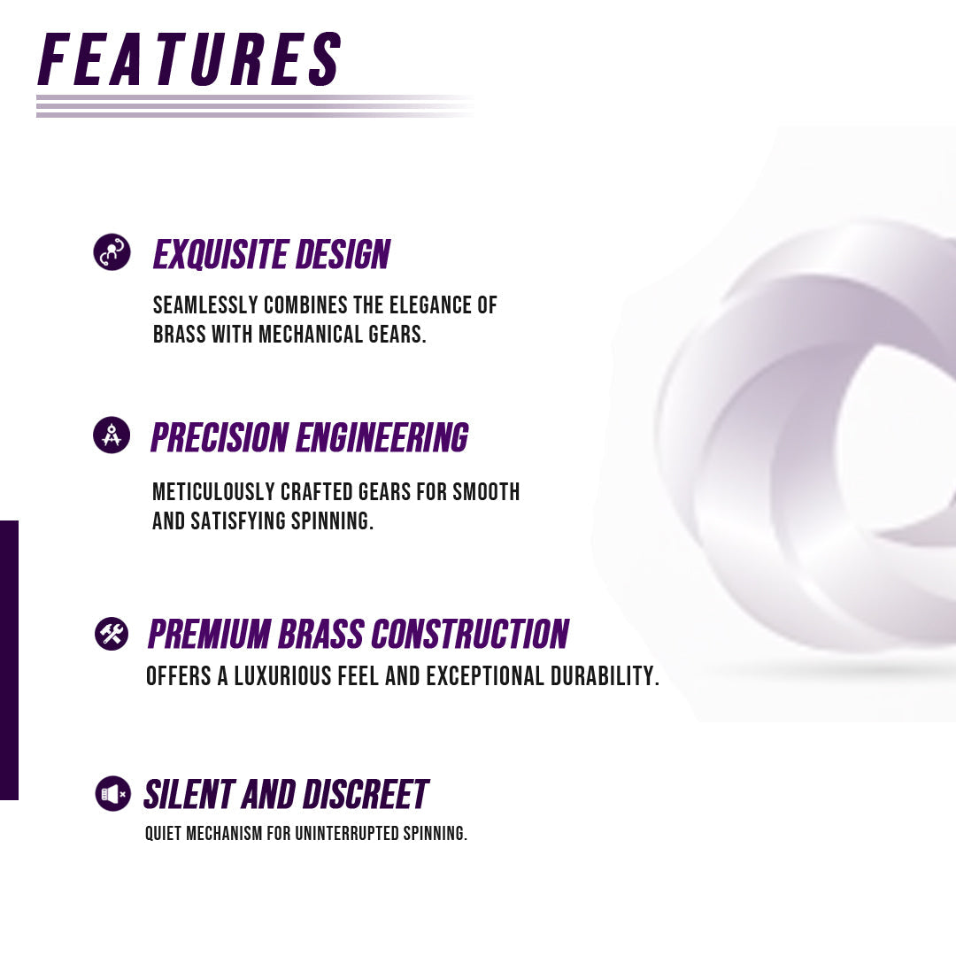 Brass Cube Gears Spinner Stress-Relieving Gadget