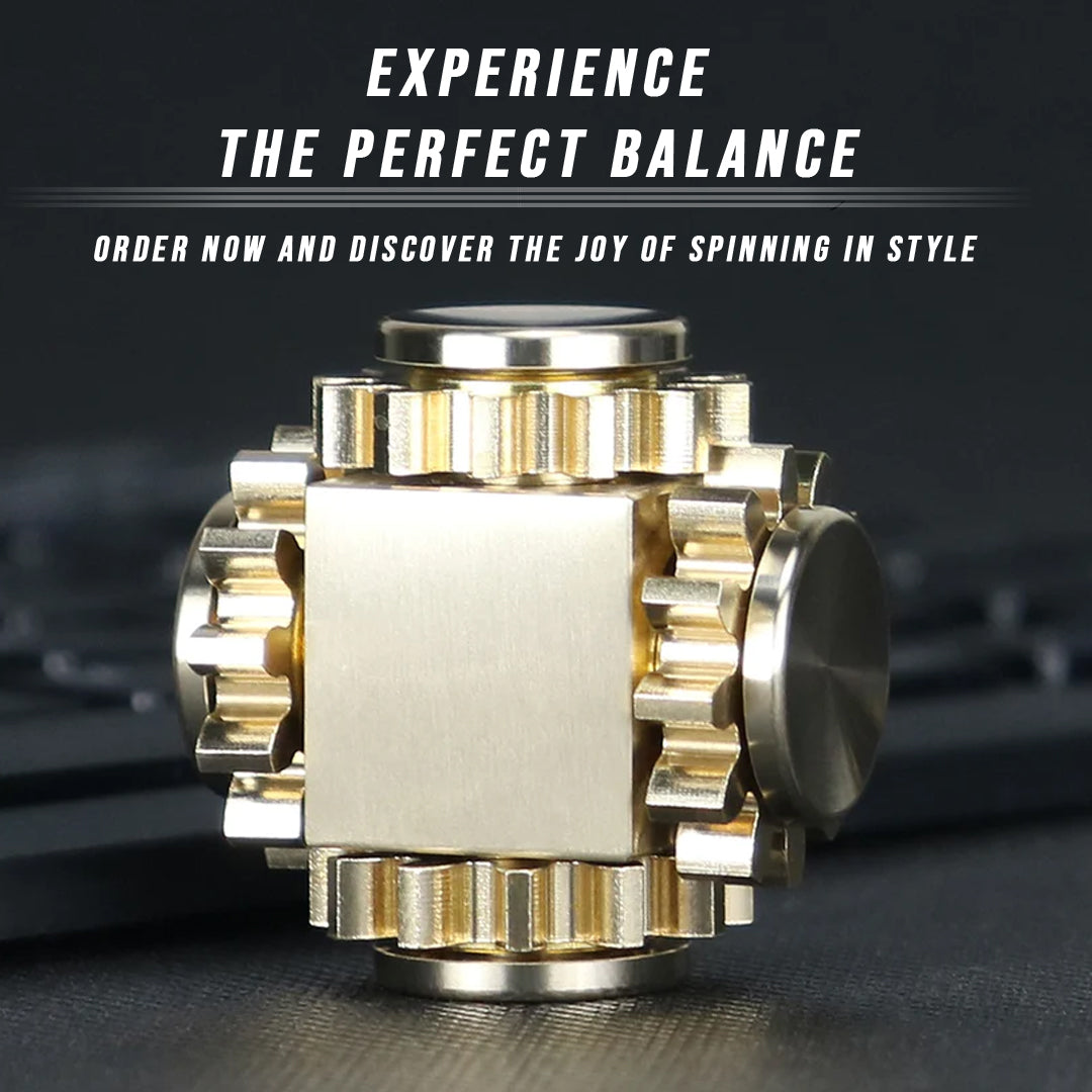 Brass Cube Gears Spinner Stress-Relieving Gadget