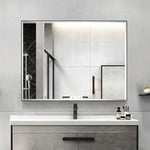 Reflections Sleek Modern Black Aluminum Framed Beveled Wall Mirror