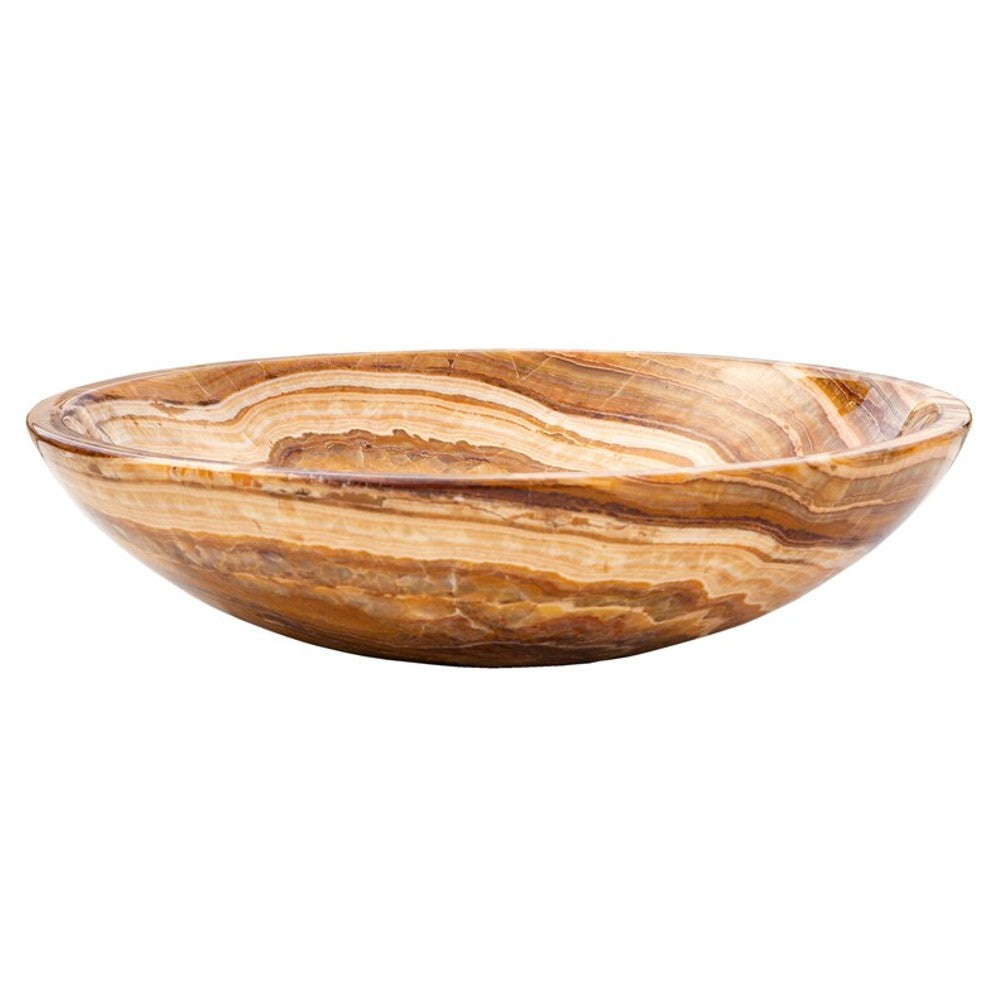 Brown Onyx Translucent Natural Stone Vessel Bowl Sink Polished  (D)16
