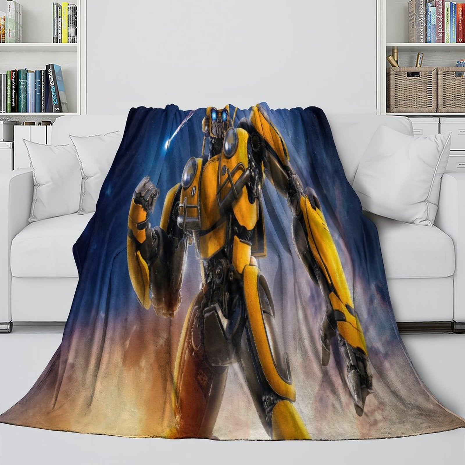 Movie Bumblebee Blanket Flannel Throw Kids Room Decoration