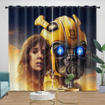 Bumblebee Curtains Pattern Blackout Window Drapes Room Decoration