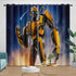 Movie Bumblebee Curtains Pattern Blackout Window Drapes Room Decoration