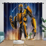 Bumblebee Curtains Pattern Blackout Window Drapes Room Decoration
