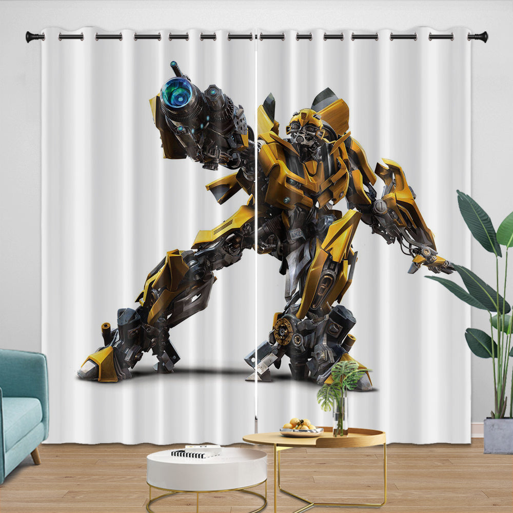 Bumblebee Curtains Pattern Blackout Window Drapes Room Decoration
