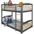 Solid Wood Twin Over Twin Bunk Bed For Kids