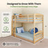 Solid Wood Twin Over Twin Bunk Bed For Kids