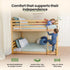 Solid Wood Twin Over Twin Bunk Bed For Kids