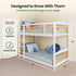 Solid Wood Twin Over Twin Bunk Bed For Kids