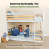 Solid Wood Twin Over Twin Bunk Bed For Kids