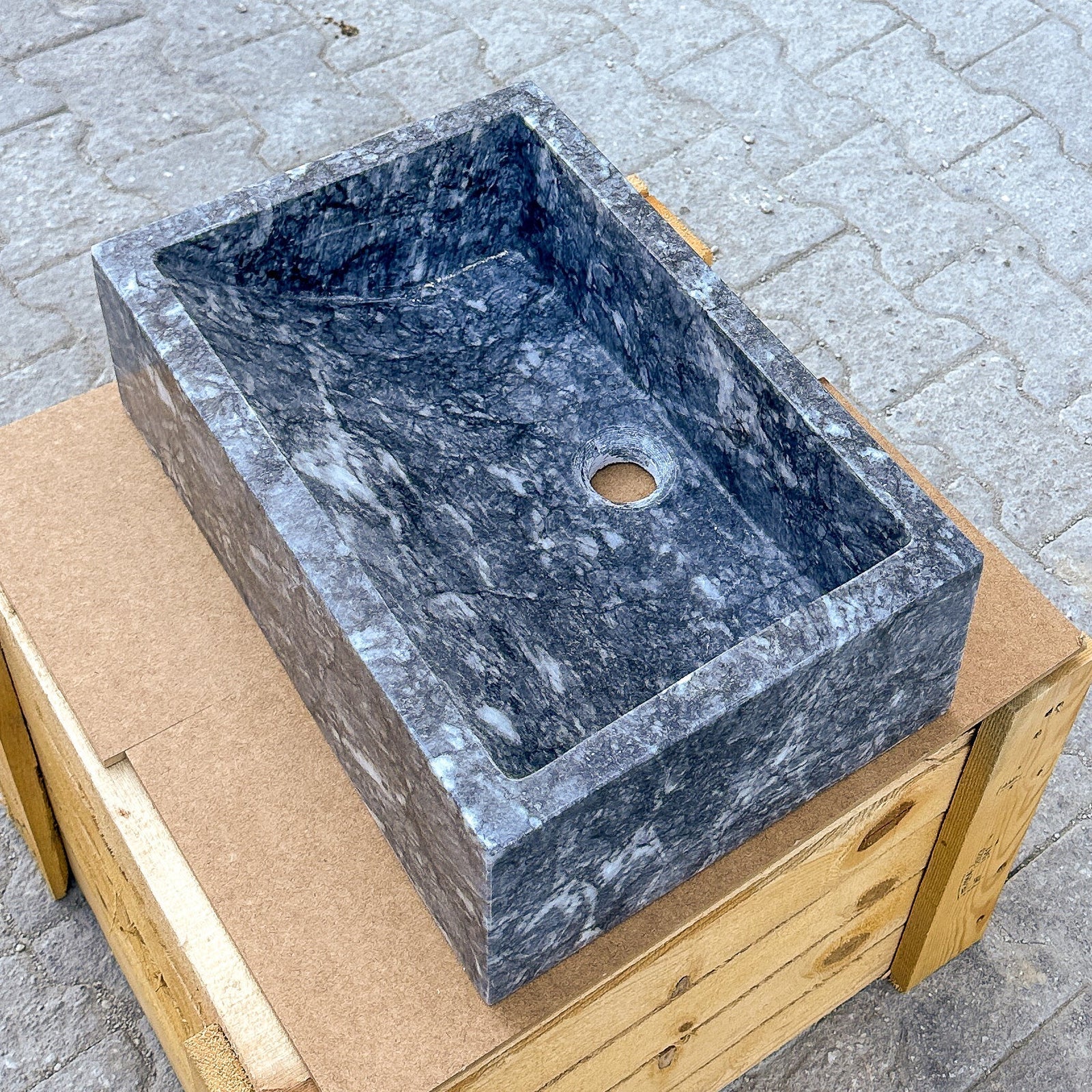 Bursa Gray Marble Rectangular Stone Sink Polished (W)12