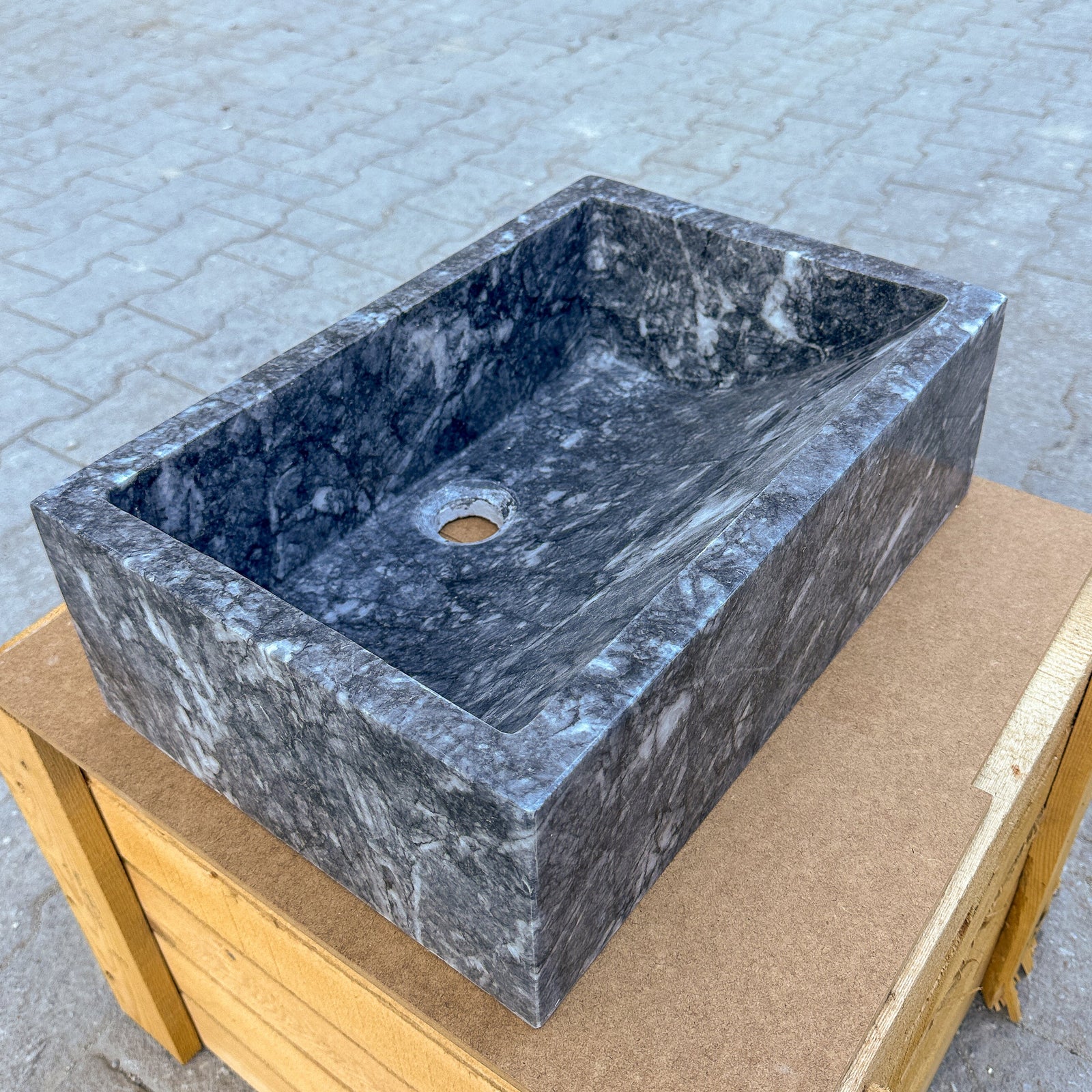 Bursa Gray Marble Rectangular Stone Sink Polished (W)12