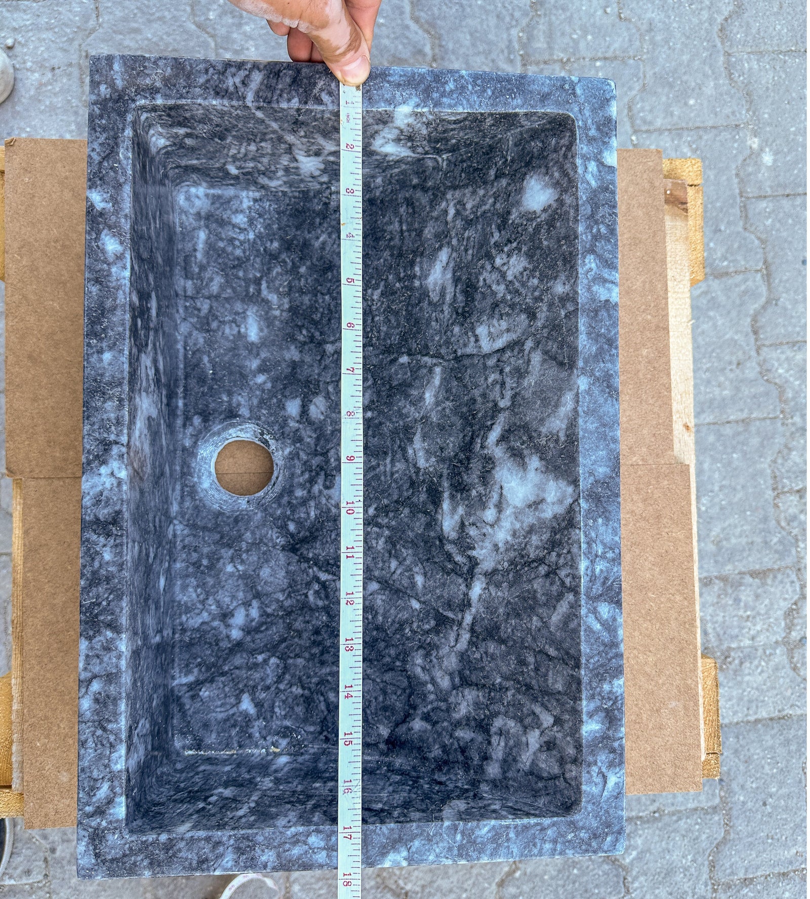 Bursa Gray Marble Rectangular Stone Sink Polished (W)12