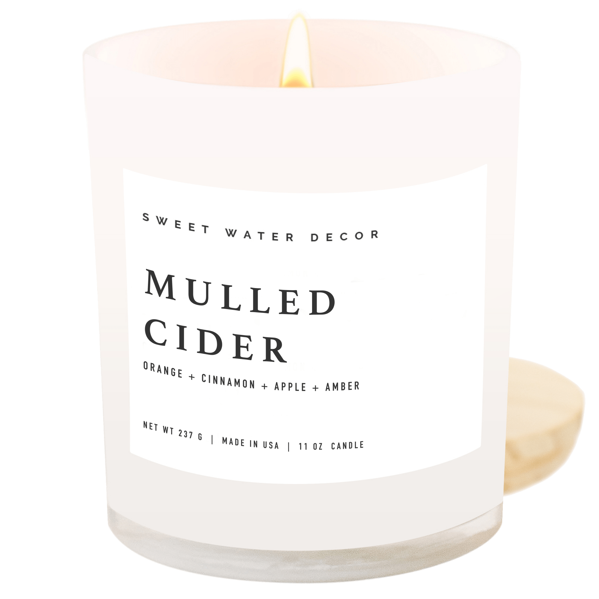 Mulled Cider Soy Candle - White Jar - 11 oz