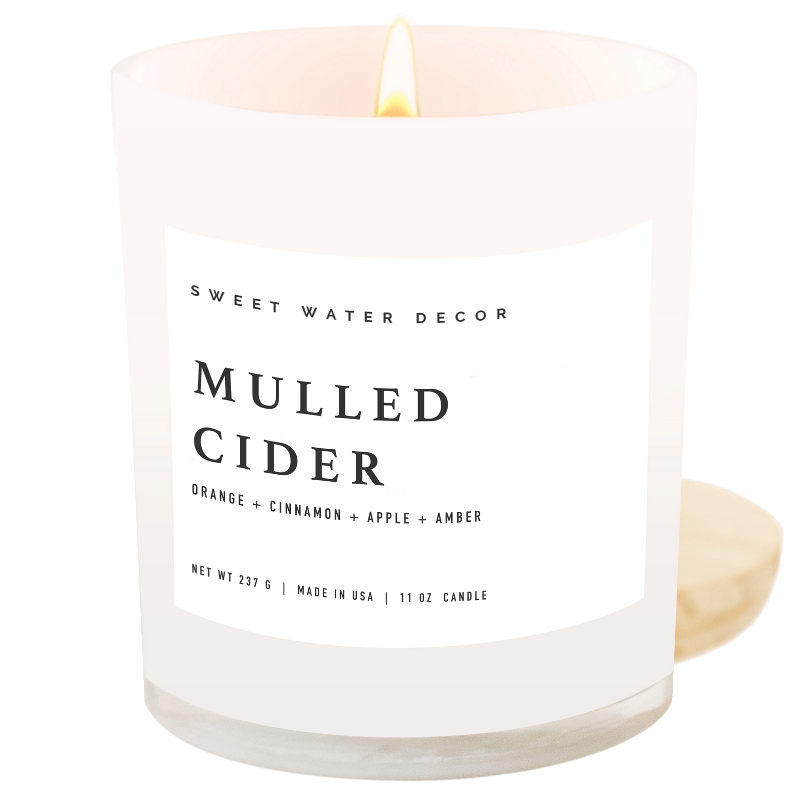 Mulled Cider Soy Candle - White Jar - 11 oz