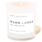Warm and Cozy Soy Candle - White Jar - 11 oz