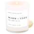 Warm and Cozy Soy Candle - White Jar - 11 oz