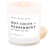 Hot Cocoa and Peppermint Soy Candle - White Jar - 11 oz