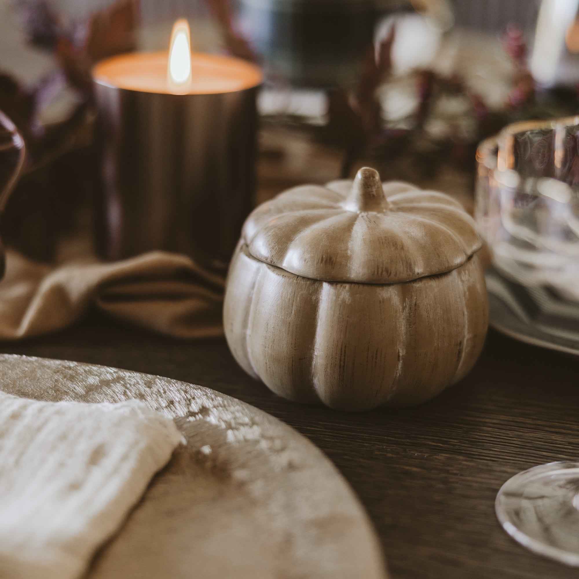 Pumpkin Spice Soy Candle - Ceramic Pumpkin Jar - 8 oz