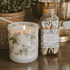 Green Floral Soy Candle - White Translucent Tinted Glass Jar - 12 oz (Lavender and Sage)