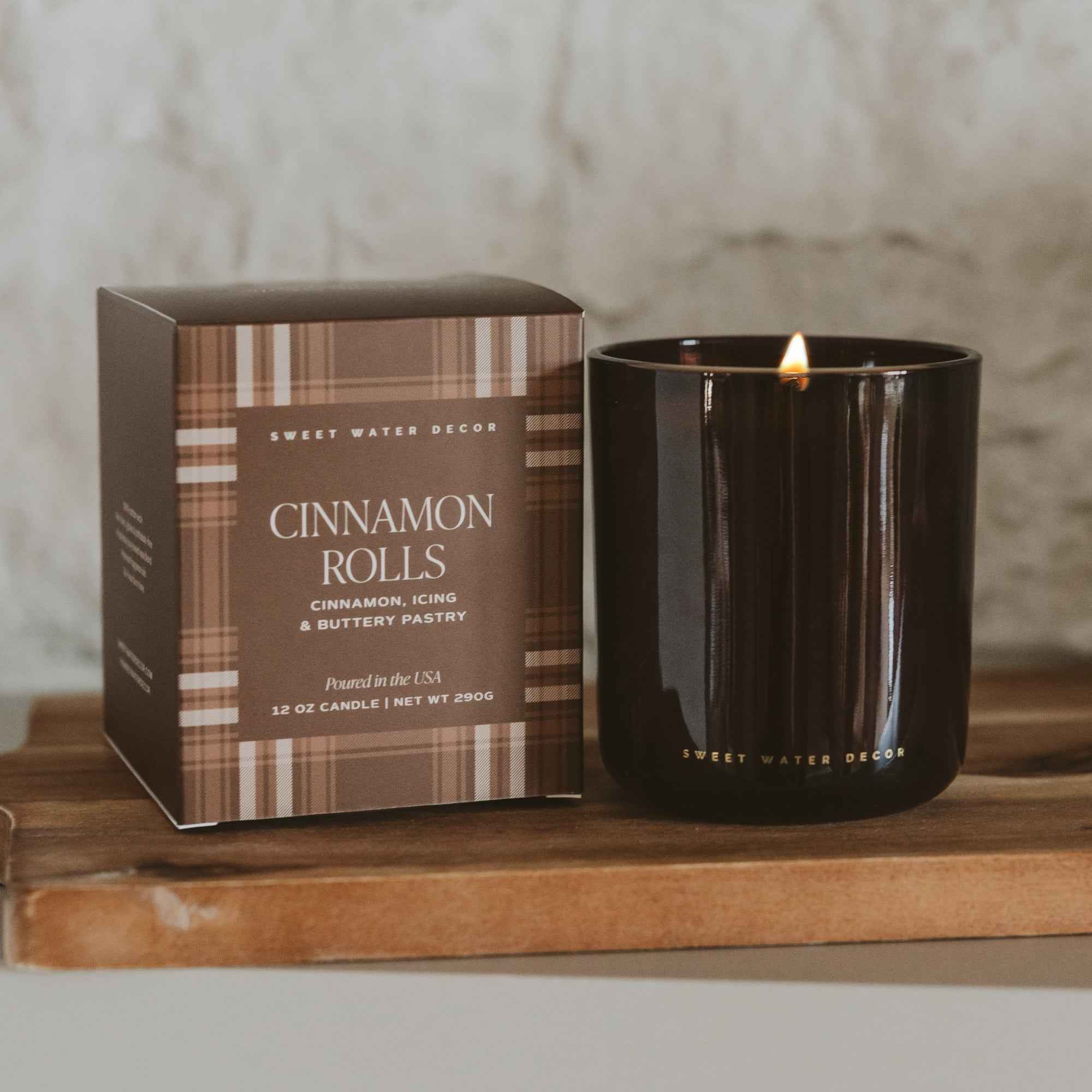 Cinnamon Rolls Soy Candle - Boxed Amber Tinted Glass Jar - 12 oz