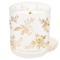Gold Floral Soy Candle - White Translucent Tinted Glass Jar - 12 oz (Fresh Apple Blossom)