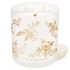 Gold Floral Soy Candle - White Translucent Tinted Glass Jar - 12 oz (Fresh Apple Blossom)