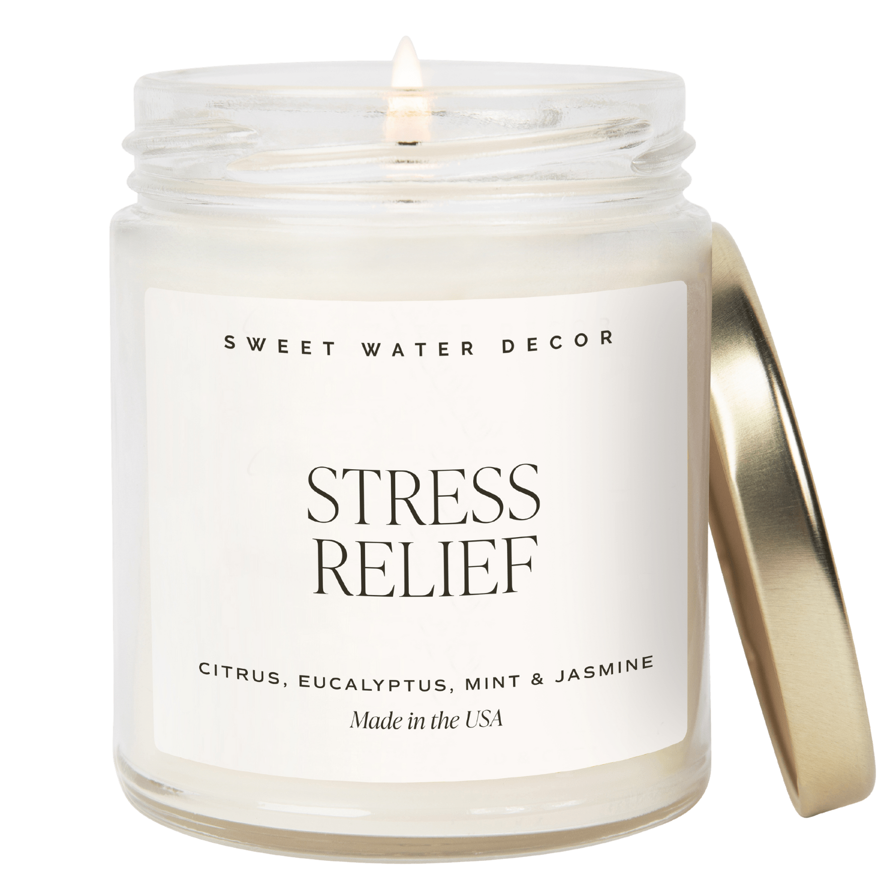Stress Relief Soy Candle - Clear Jar - 9 oz