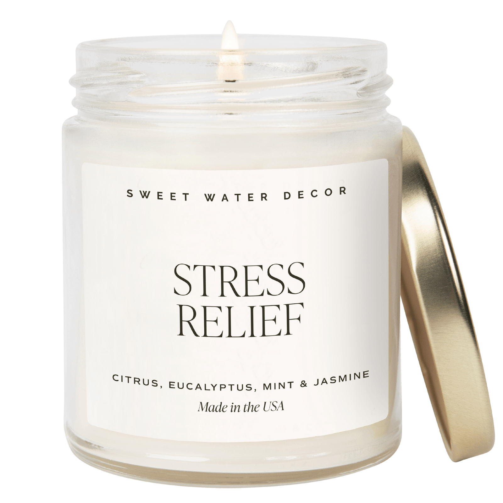 Stress Relief Soy Candle - Clear Jar - 9 oz